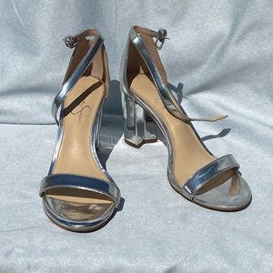 Jessica Simpson Silver Block Heels